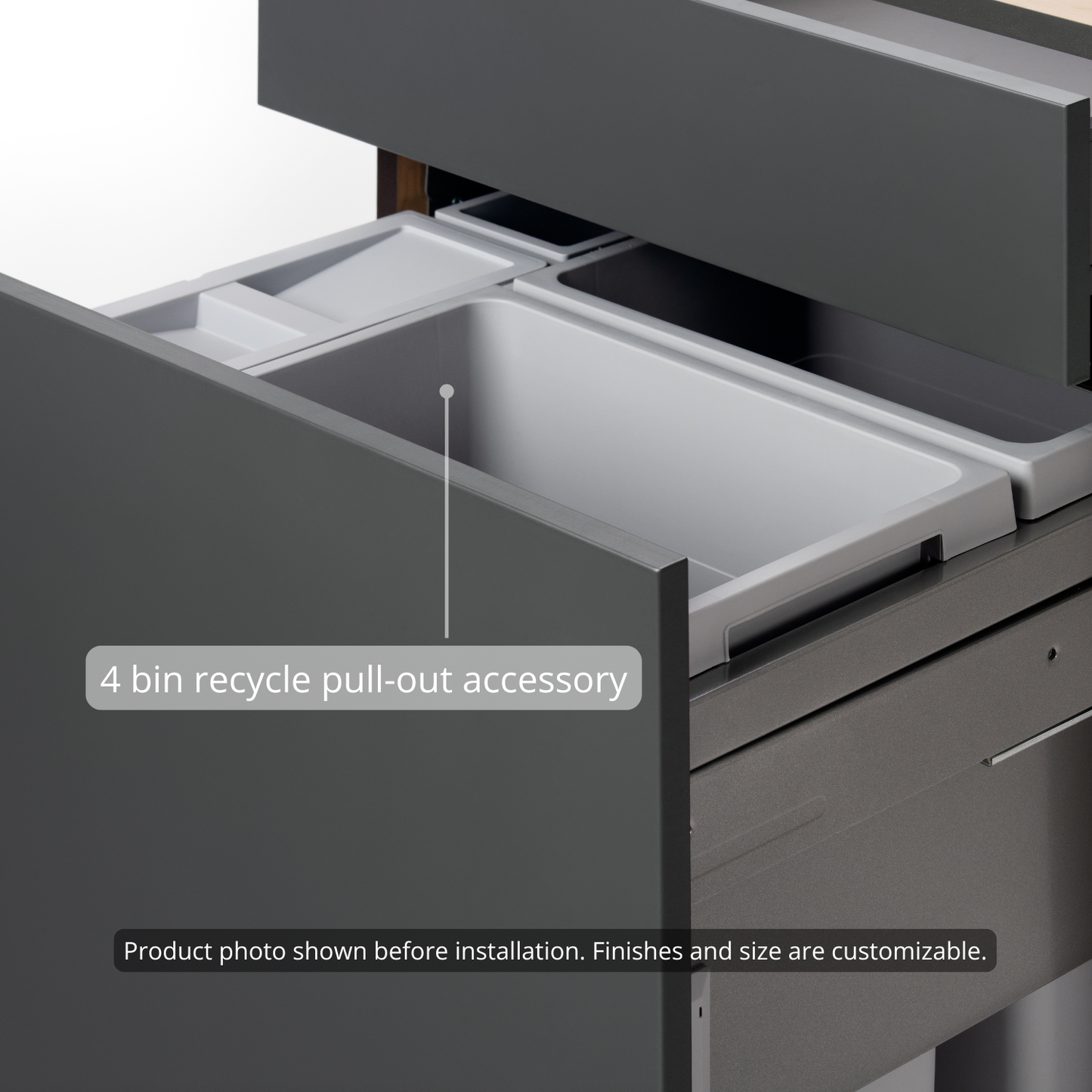 Base - Recycle Pull-Out + 1 Drawer