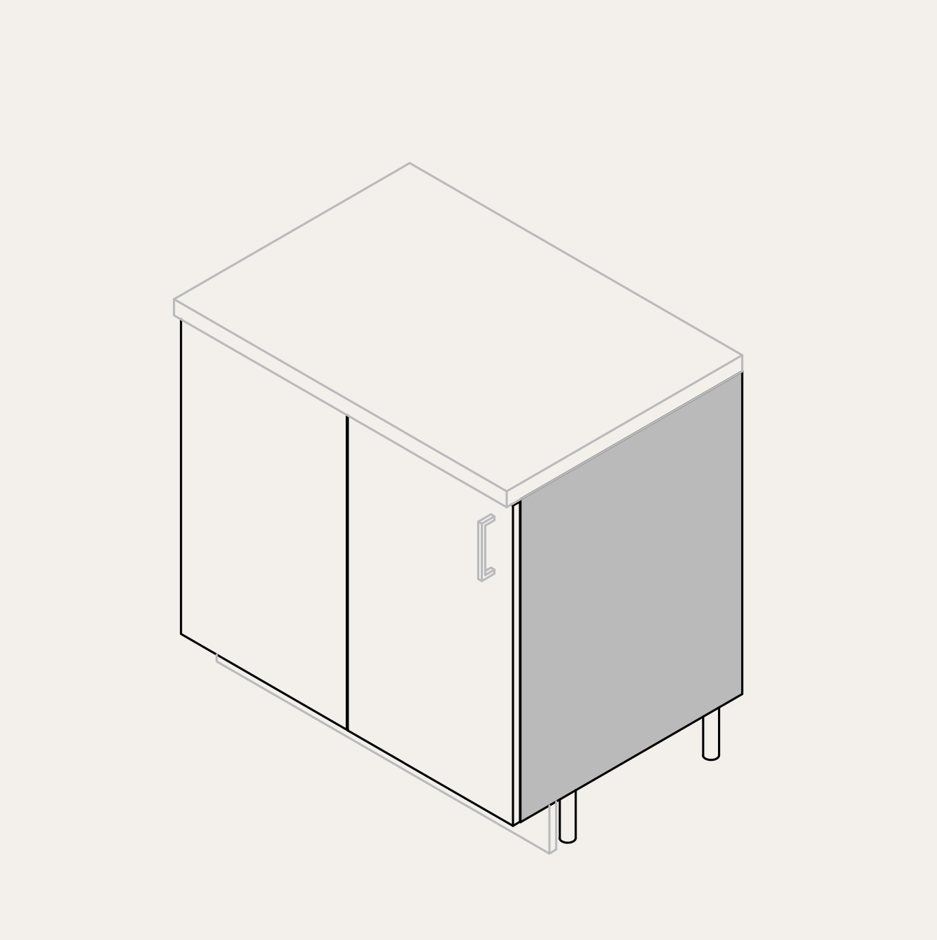 Base - Blind (Left Hinge)