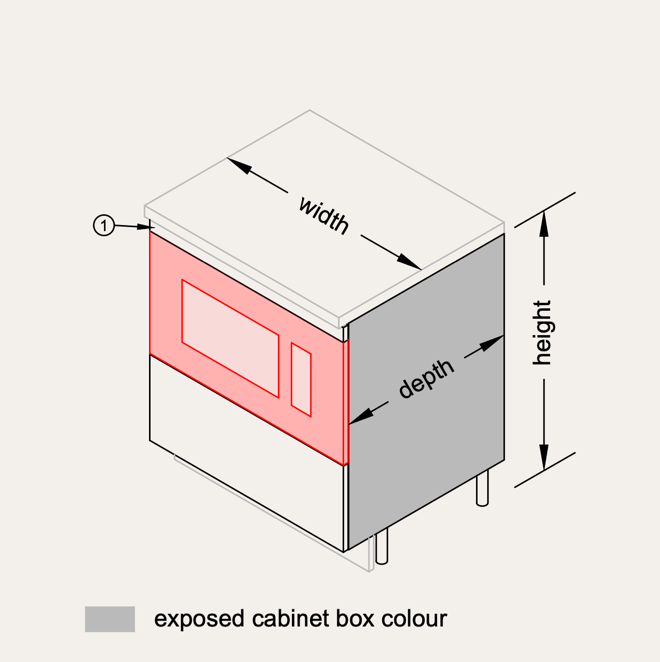 Base - Built-In Microwave + 1 Drawer