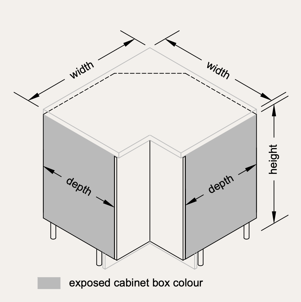 Base - Corner (Right Hinge) + Lazy Susan