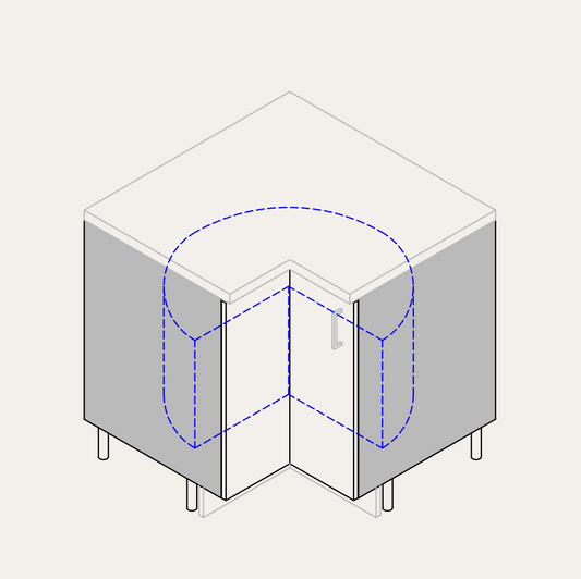 Base - Corner (Left Hinge) + Lazy Susan