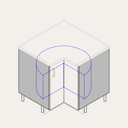 Base - Corner (Right Hinge) + Lazy Susan
