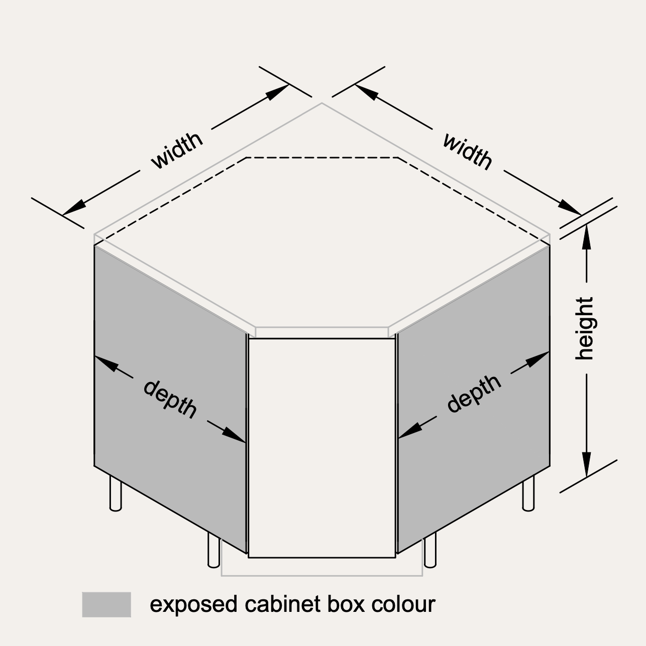 Base - Diagonal Corner (Right Hinge)