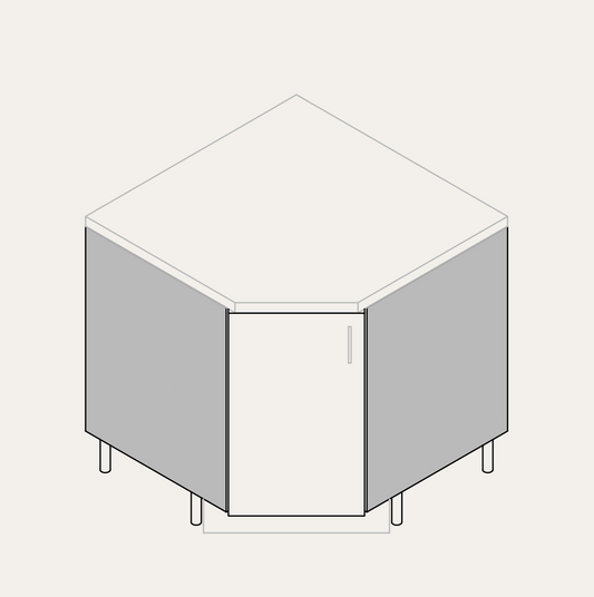 Base - Diagonal Corner (Left Hinge)