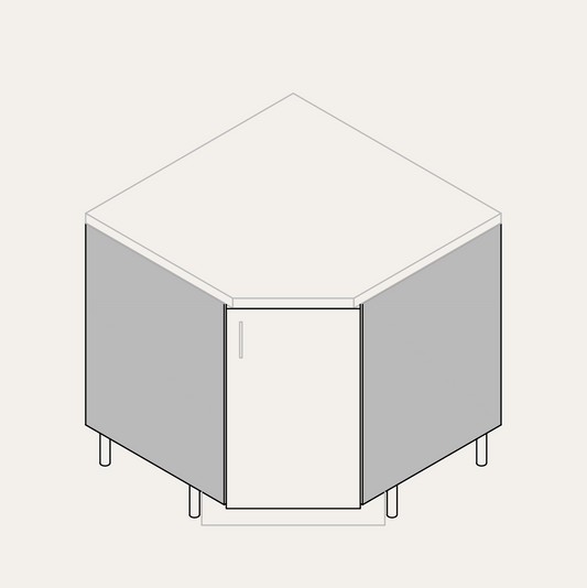 Base - Diagonal Corner (Right Hinge)