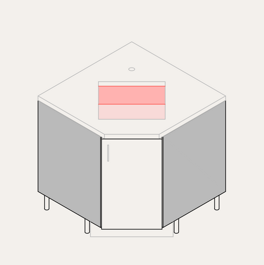 Base - Diagonal Sink (Right Hinge)