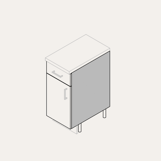 Base - Door (Left Hinge) + 1 Drawer