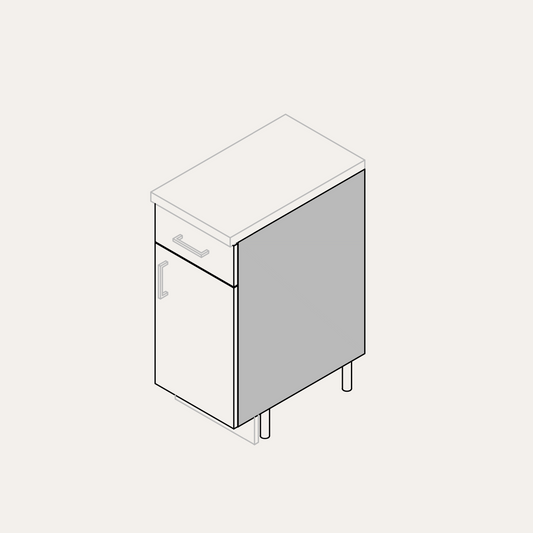 Base - Door (Right Hinge) + 1 Drawer