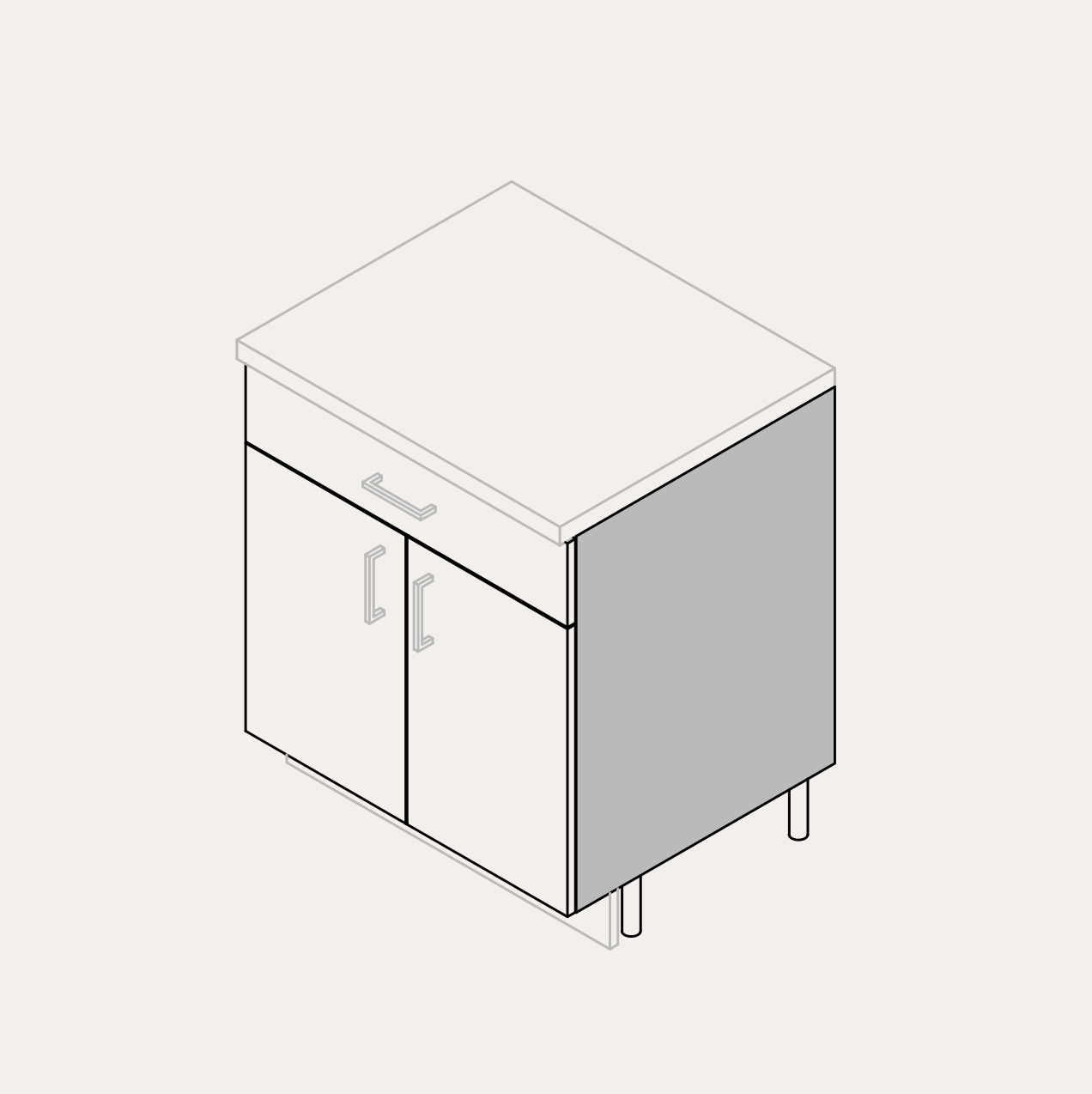 Vanity - Doors + 1 Drawer