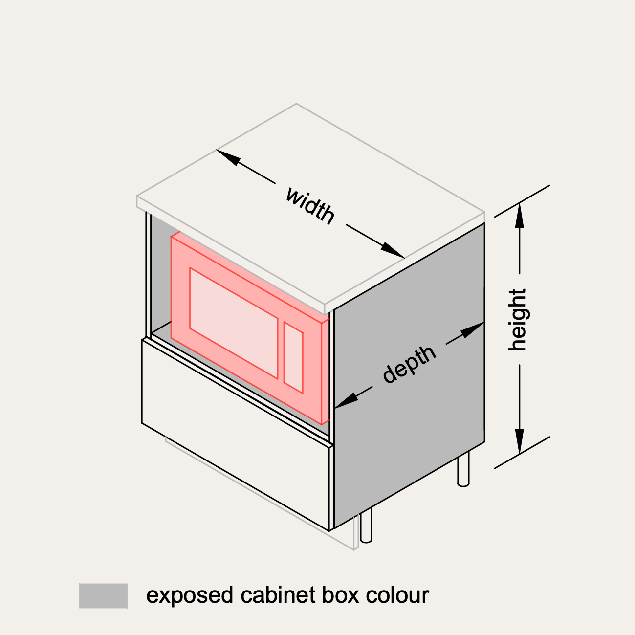 Base - Microwave Shelf + 1 Drawer