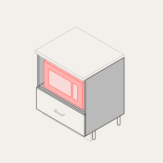 Base - Microwave Shelf + 1 Drawer
