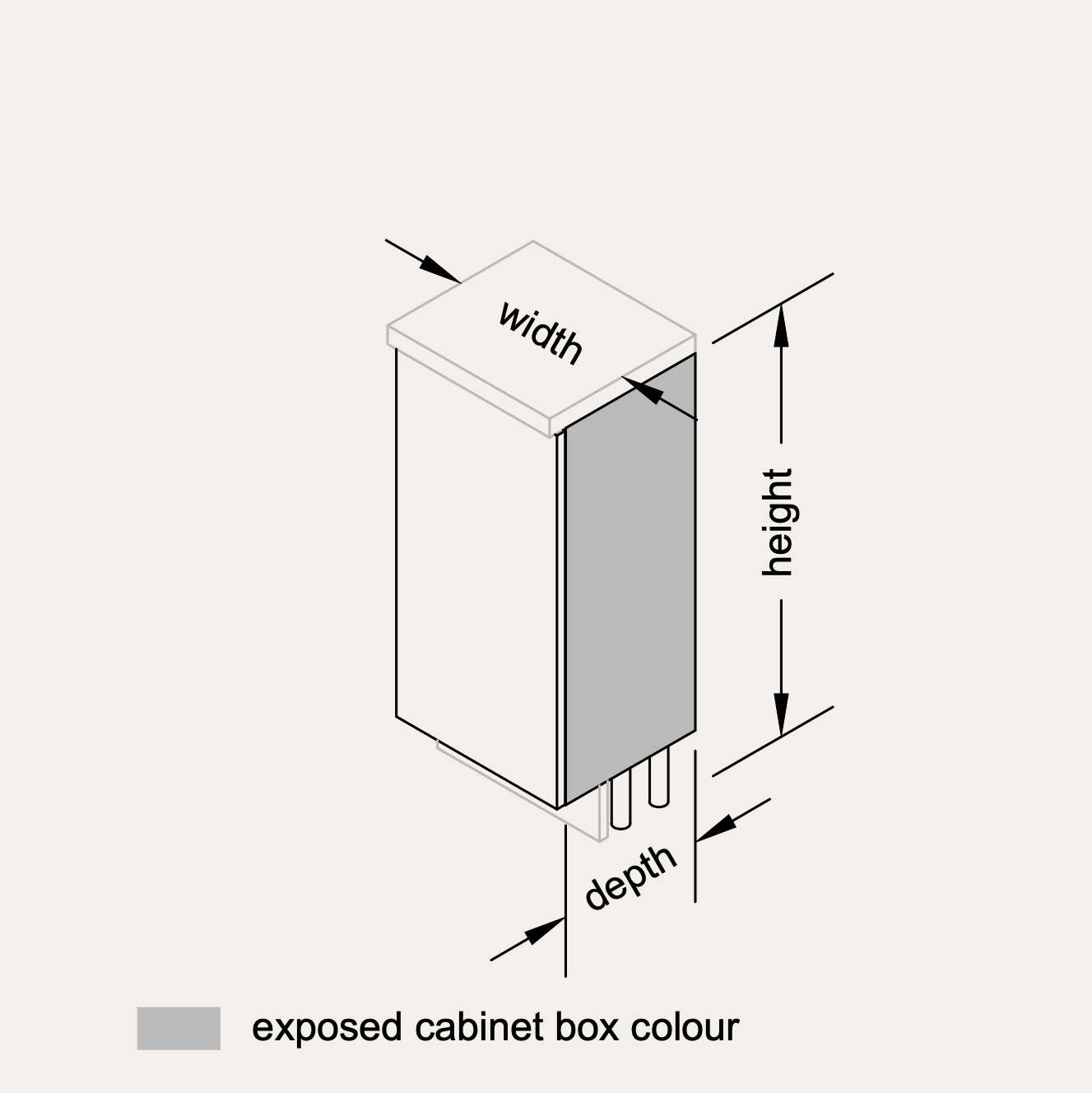 Base - Reduced Depth (Right Hinge)