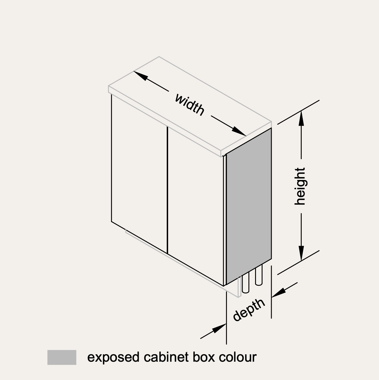 Base - Reduced Depth (2 Doors Wide)