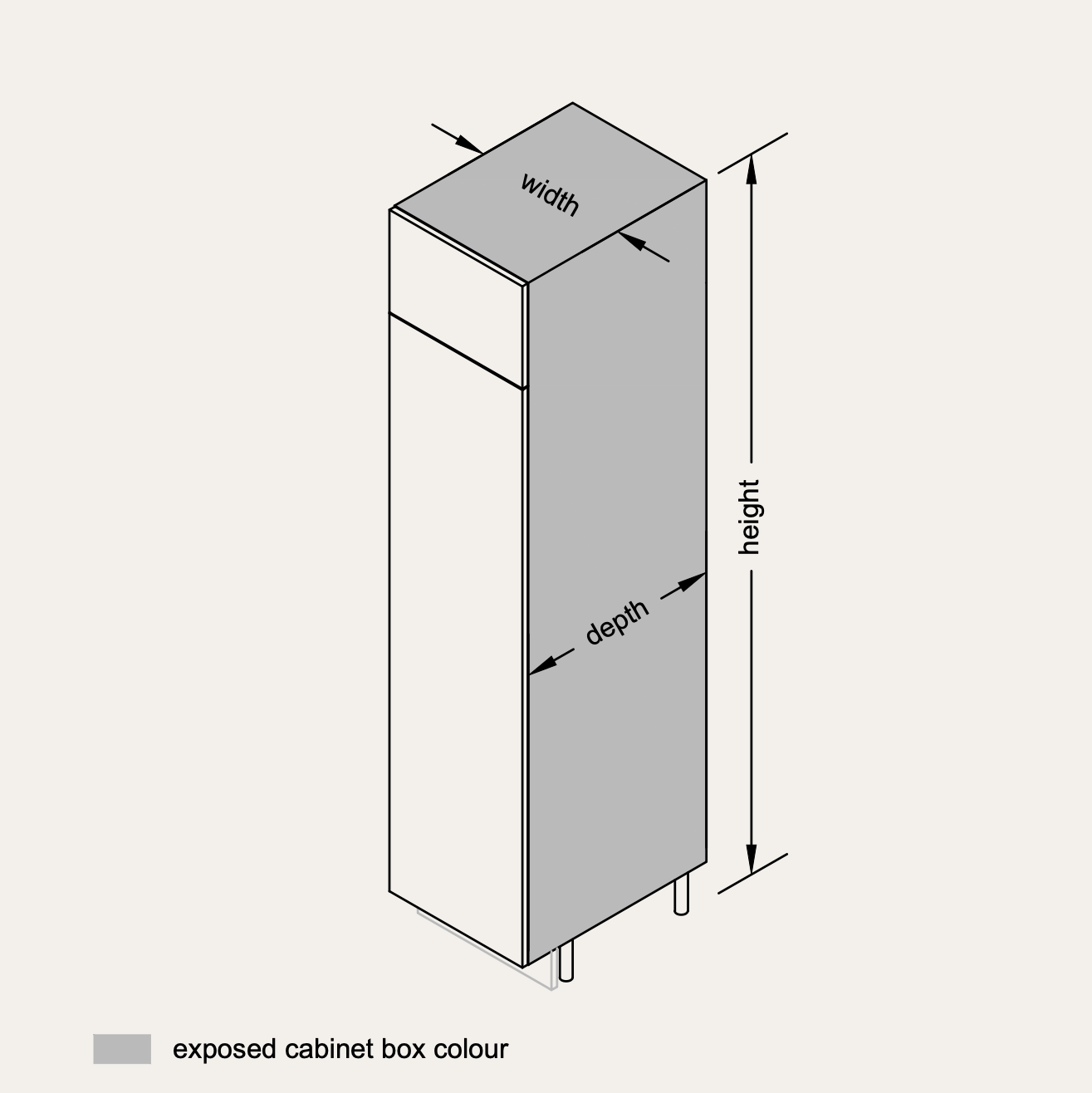 Tall - Broom (Right Hinge) + 4 Internal Pull-Outs