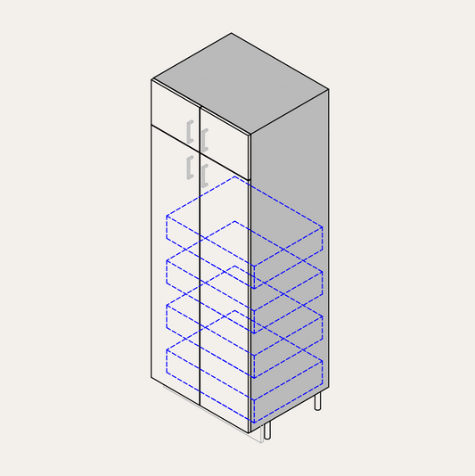 Tall - Broom (2 Doors Wide) + 4 Internal Pull-Outs