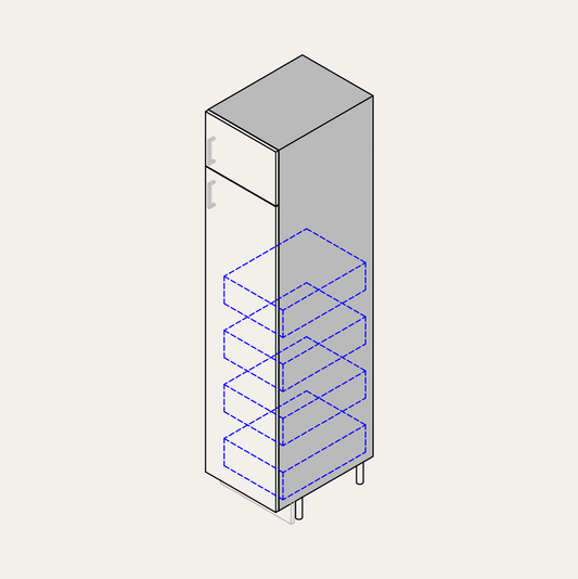 Tall - Broom (Right Hinge) + 4 Internal Pull-Outs