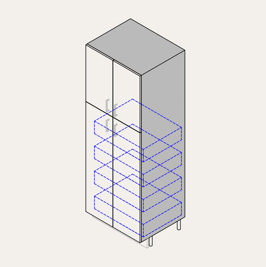 Tall - Standard (2 Doors Wide) + 4 Internal Pull-Outs
