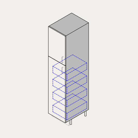 Tall - Standard (Left Hinge) + 4 Internal Pull-Outs