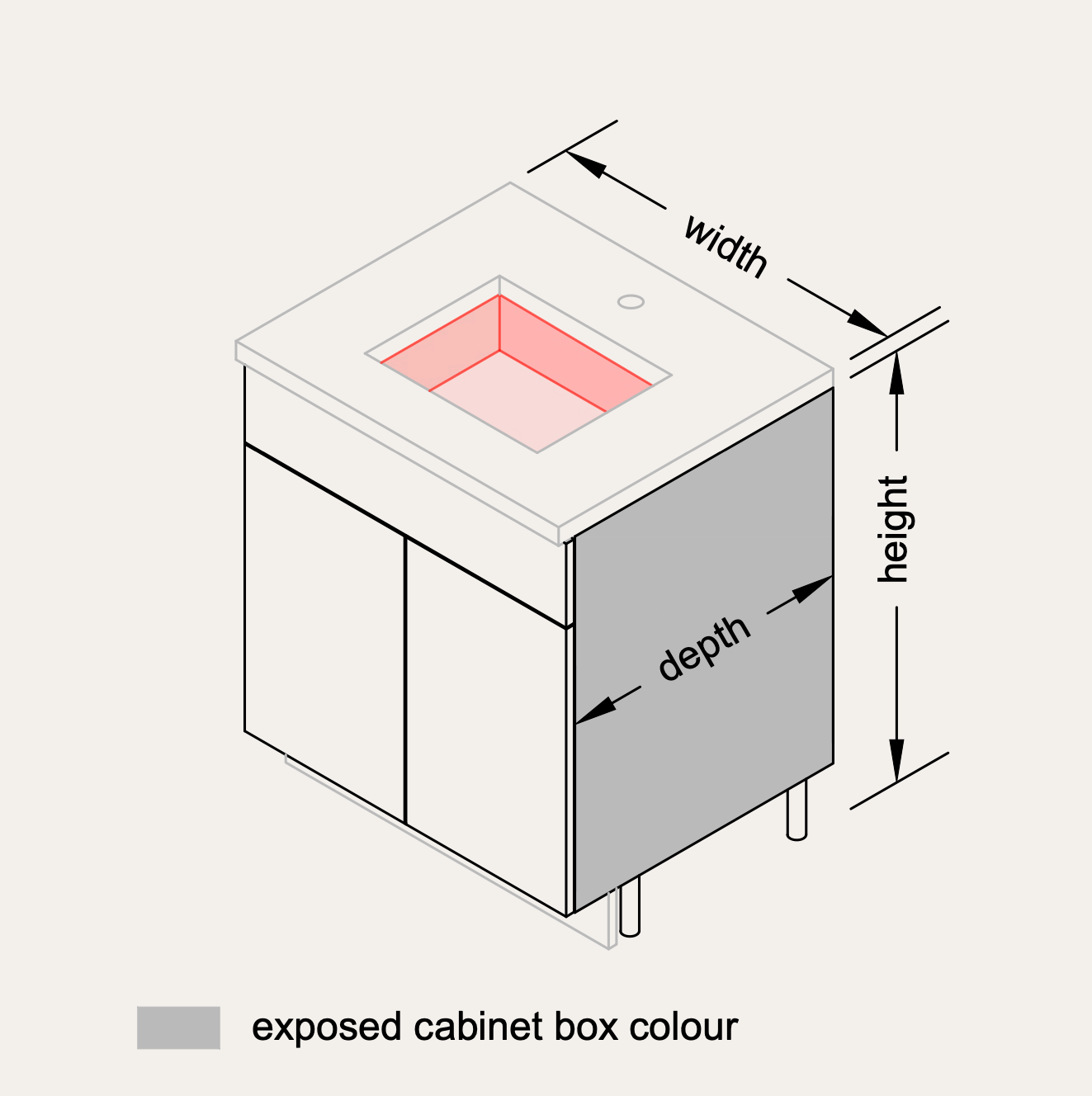 Vanity - Sink + False Drawer