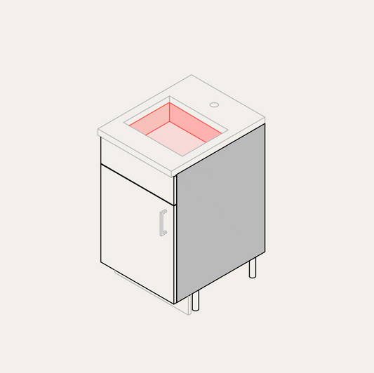 Vanity - Sink (Left Hinge) + False Drawer