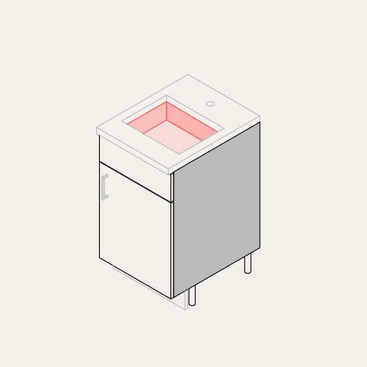 Vanity - Sink (Right Hinge) + False Drawer