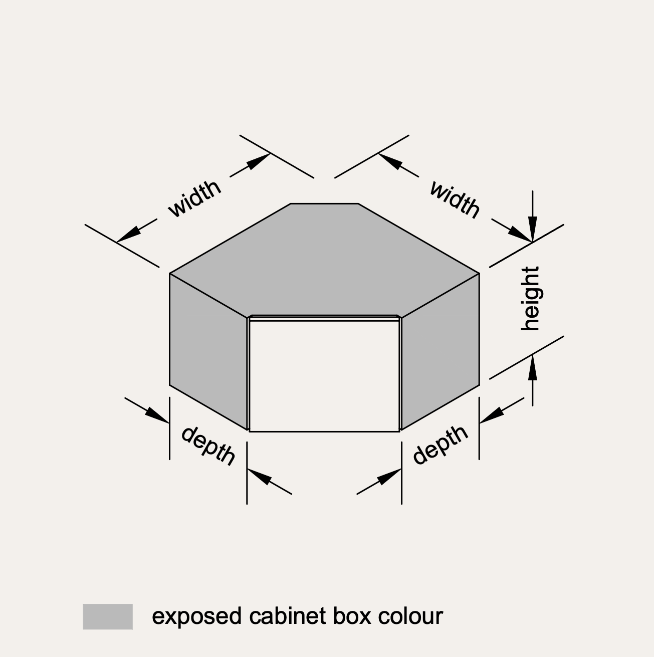 Wall - Short Diagonal (Left Hinge)