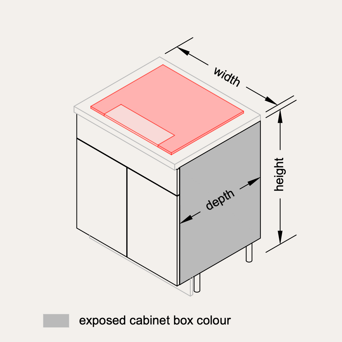 Base - Cooktop + False Drawer – PALET Cabinetry