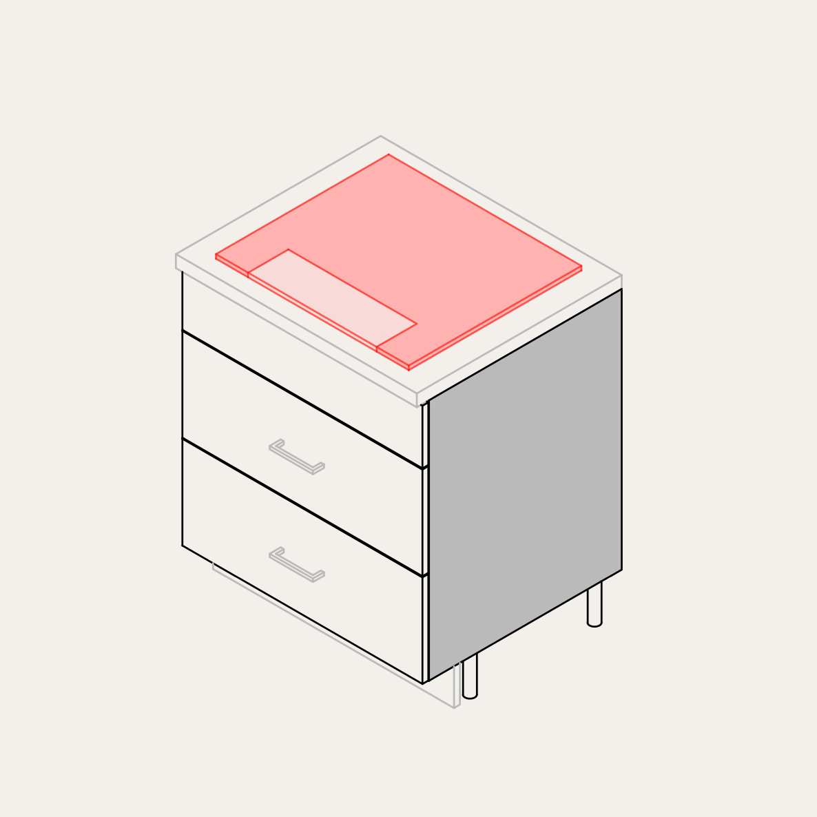 False Drawer Base - Cooktop + False Drawer & 2 Drawers – PALET Cabinetry