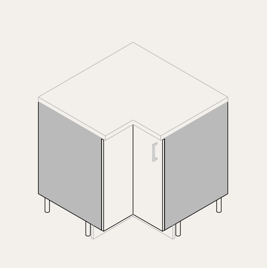 Base - Corner (Left Hinge) – PALET Cabinetry
