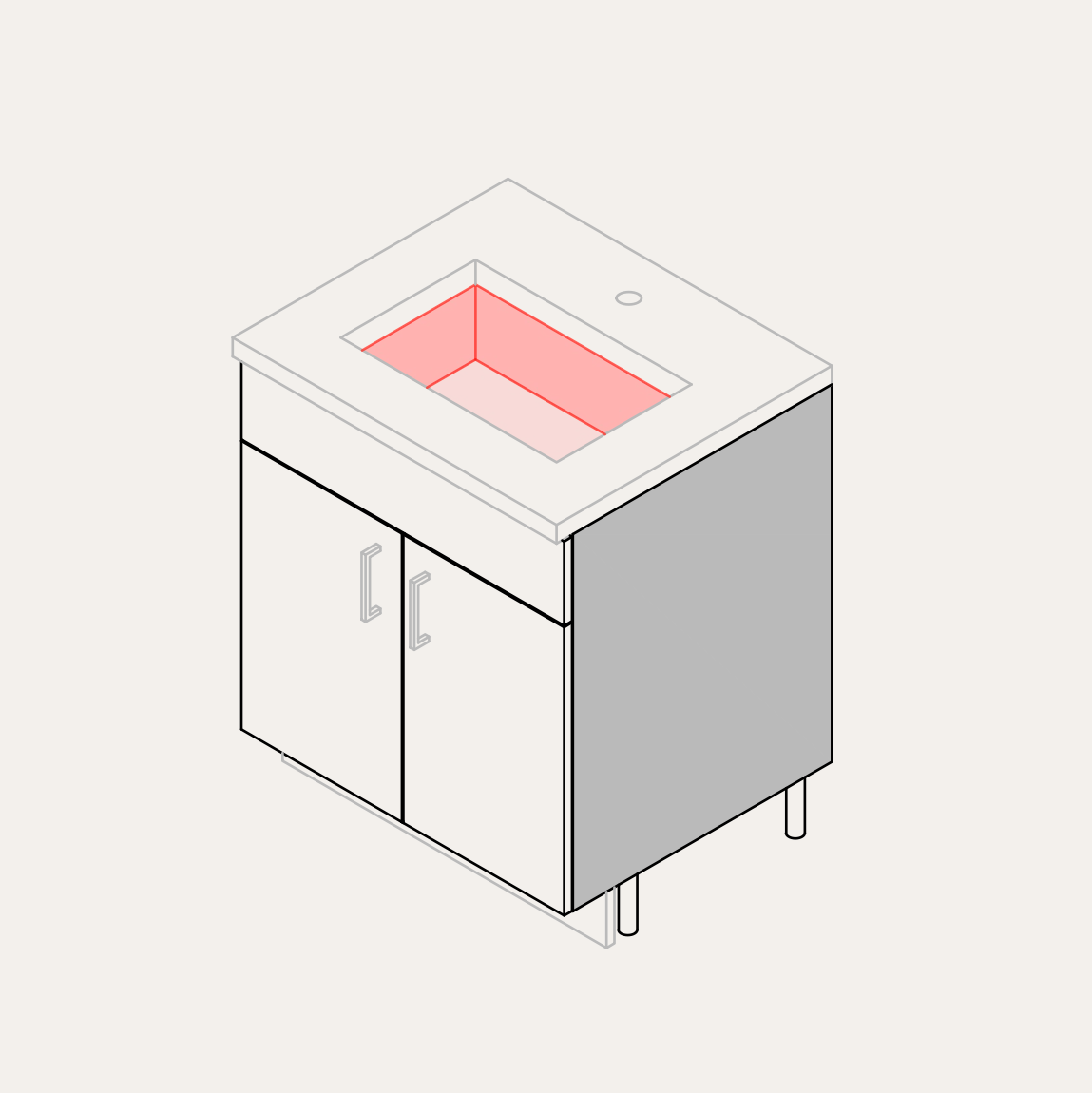 False Drawer Base - Sink + False Drawer – PALET Cabinetry