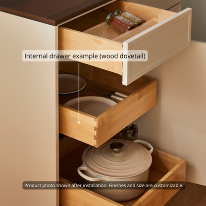 Base - Door (Right Hinge) + 1 Drawer & 2 Internal Pull-Outs