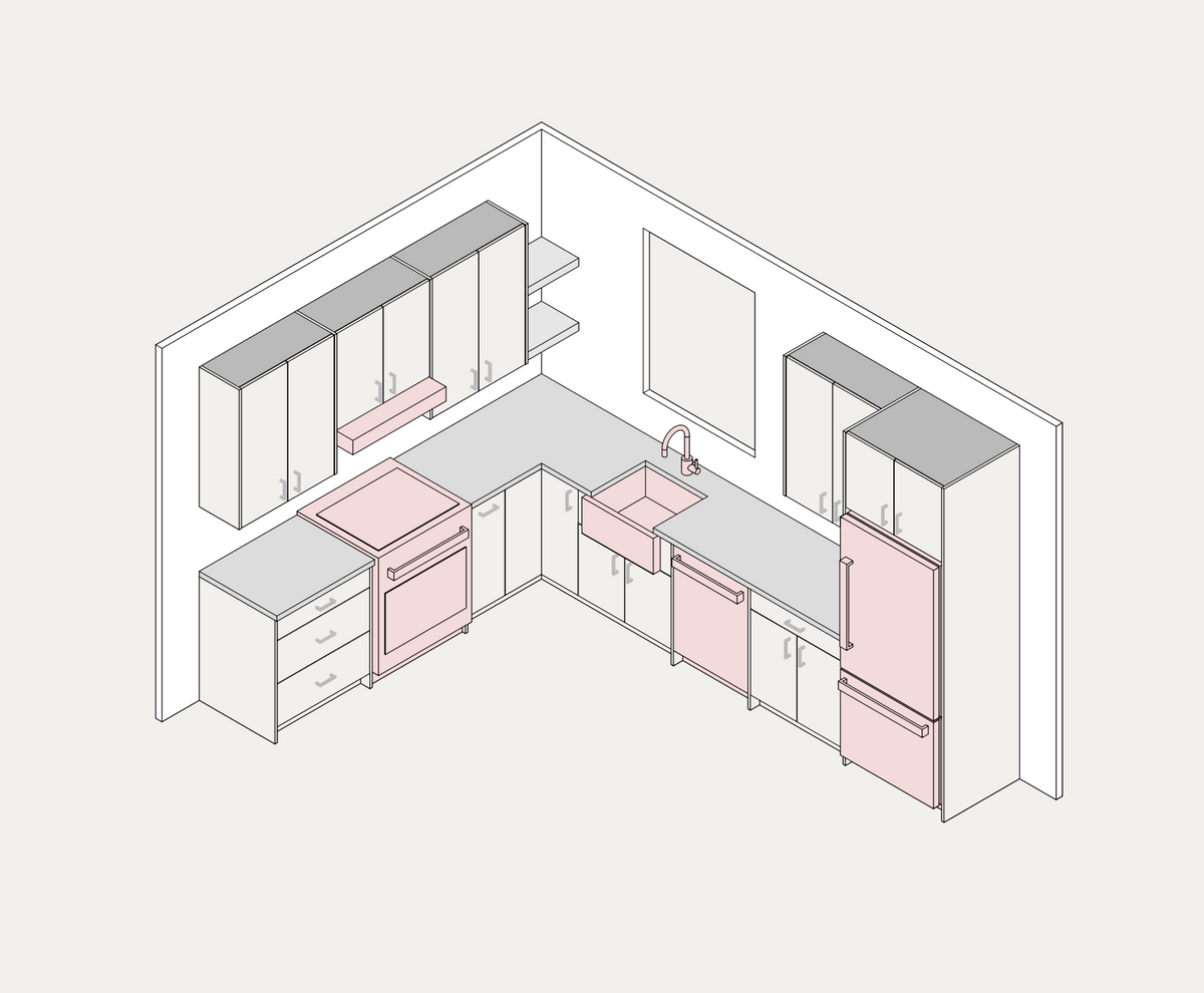 Medium kitchen example, assembled
