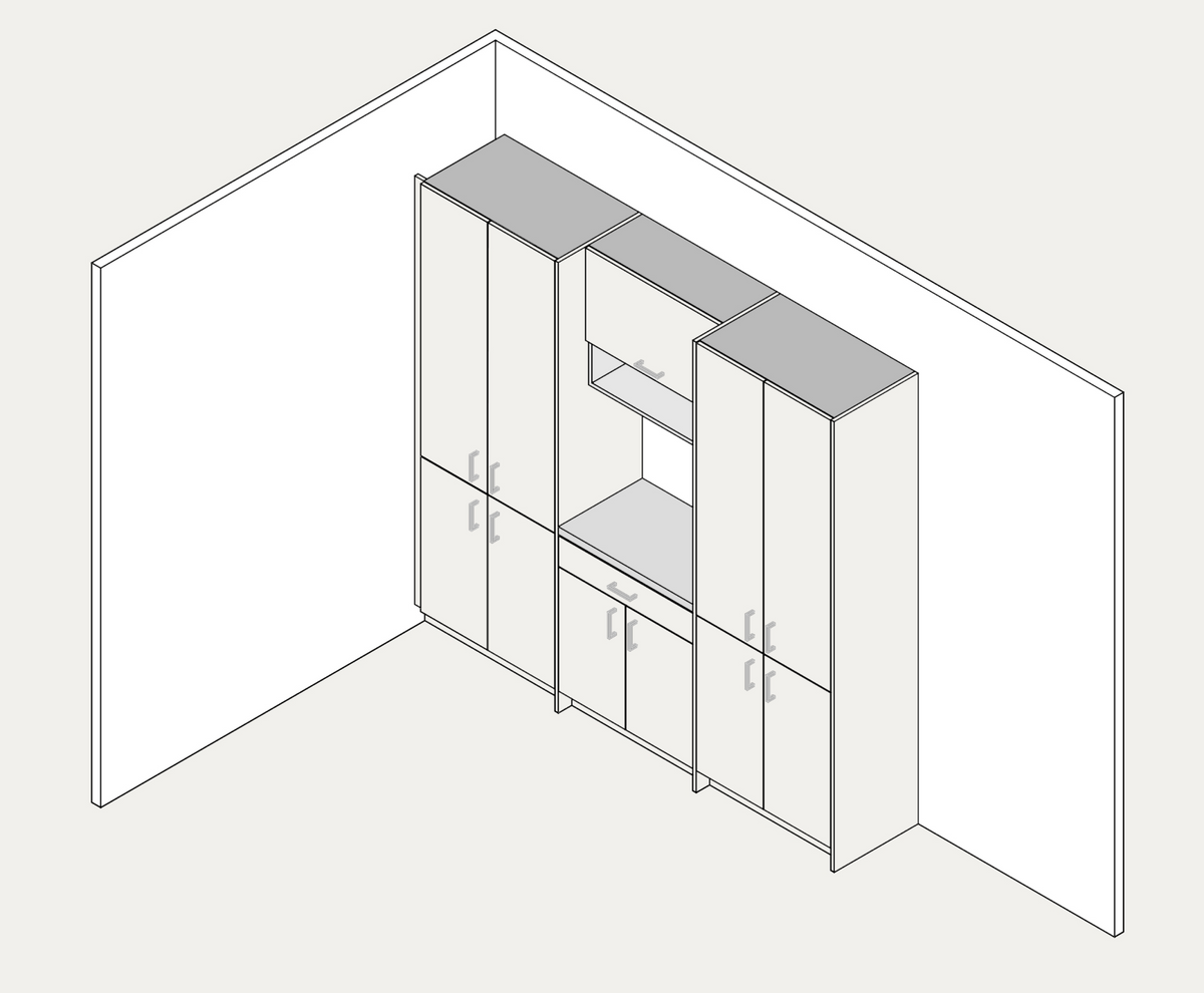 Pantry wall example, assembled